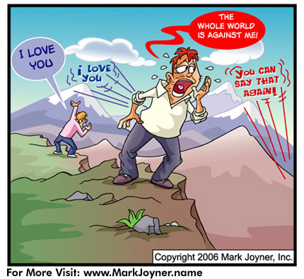 Cartoon by Mark Joyner about the nature of feedback and the reticular activating system.